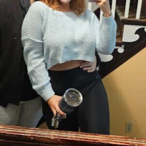 Sky blue sweater crop